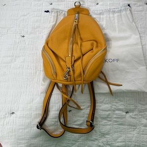 Rebecca Minkoff Mini Julian Bookbag Bag Mustard Yellow NWT